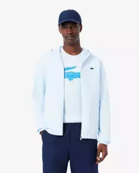Мужская куртка SPORT из переработанного волокна с капюшоном и молнией Lacoste, голубой