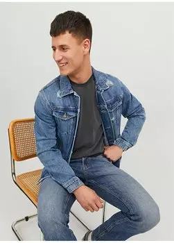 Мужская куртка стандартного синего цвета 12237823_JJIJEAN JJJACKET MF 611 SN Jack & Jones, синий
