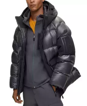 Мужская куртка свободного кроя из водоотталкивающей ткани Hugo Boss, серый