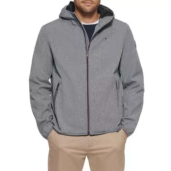 Мужская куртка Tommy Hilfiger Softshell с капюшоном, цвет Heather Gray