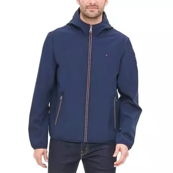 Мужская куртка Tommy Hilfiger Softshell с капюшоном, цвет Midnight