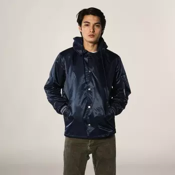 Мужская куртка-тренер с флисовым капюшоном Members Only, темно-синий