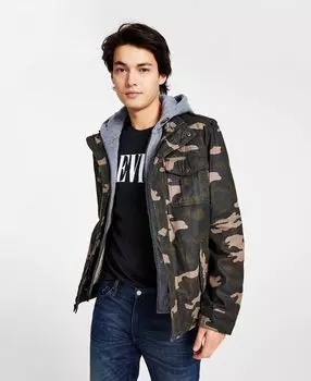 Мужская куртка trucker с капюшоном и двумя карманами на подкладке из шерпы Levi's, мульти