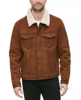 Мужская куртка trucker свободного кроя из искусственной овчины Levi's, коричневый