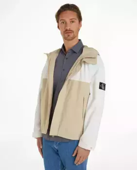 Мужская куртка-ветровка с капюшоном Calvin Klein Jeans, бежевый