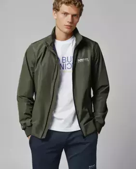 Мужская куртка-ветровка со складным капюшоном Pepe Jeans, темно-зеленый