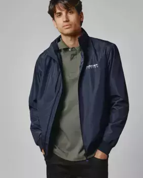 Мужская куртка-ветровка со складным капюшоном Pepe Jeans, темно-синий