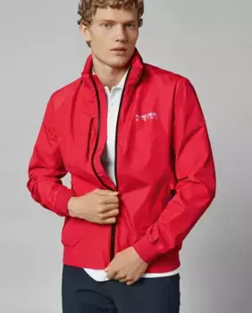 Мужская куртка-ветровка со складным капюшоном Pepe Jeans, красный