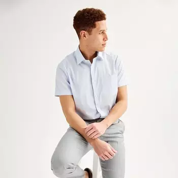 Мужская кв. Классическая рубашка обычного кроя с короткими рукавами 9 Premier Flex Apt. 9, цвет Textured Stripe