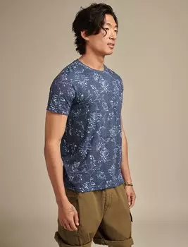 Мужская льняная футболка Lucky Brand с короткими рукавами и карманами с круглым вырезом, цвет Rinse