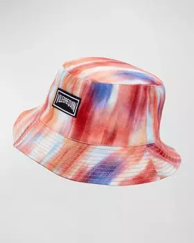 Мужская льняная панама с цветами икат Vilebrequin, цвет Multicolor