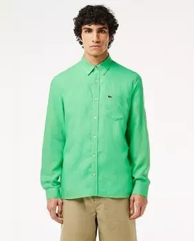 Мужская льняная рубашка Lacoste, зеленый