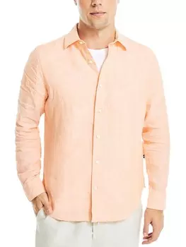 Мужская льняная рубашка на пуговицах с подогревом Nautica, цвет Coral Reef