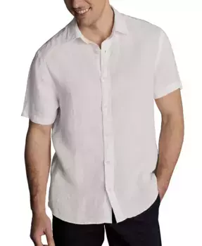 Мужская льняная рубашка на пуговицах Slim-Fit Charles Tyrwhitt, белый