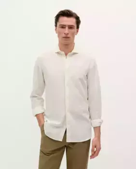 Мужская льняная рубашка прямого кроя Scalpers, кремовый