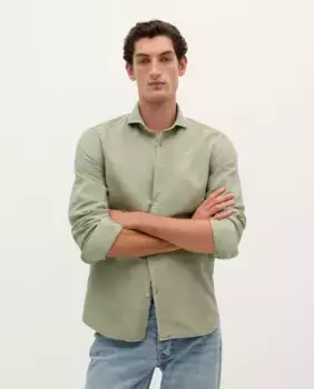 Мужская льняная рубашка прямого кроя Scalpers, цвет Kaki