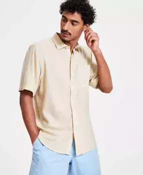 Мужская льняная рубашка с коротким рукавом Sand Desert Tommy Bahama, коричневый/бежевый