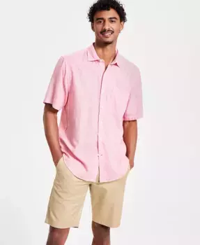Мужская льняная рубашка с коротким рукавом Sand Desert Tommy Bahama, розовый