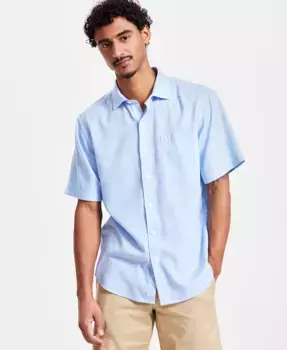 Мужская льняная рубашка с коротким рукавом Sand Desert Tommy Bahama, синий
