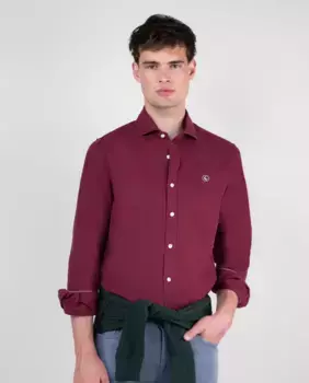 Мужская льняная рубашка с однотонным принтом El Ganso, цвет Granate