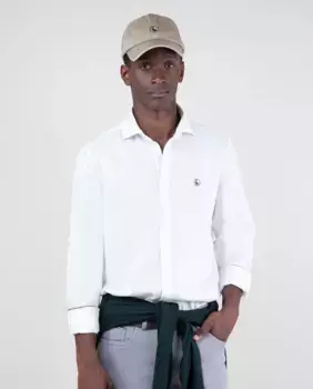 Мужская льняная рубашка с однотонным принтом El Ganso, белый