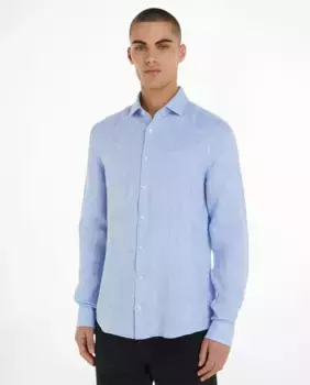 Мужская льняная рубашка Slim Calvin Klein, синий