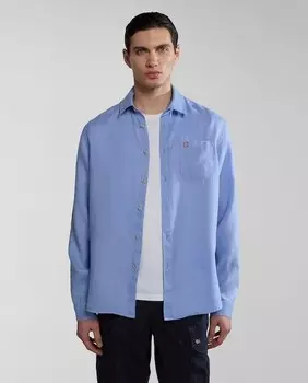 Мужская льняная рубашка стандартного кроя G-Linen LS индиго Napapijri, индиго