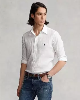 Мужская льняная рубашка стандартного кроя Polo Ralph Lauren, белый