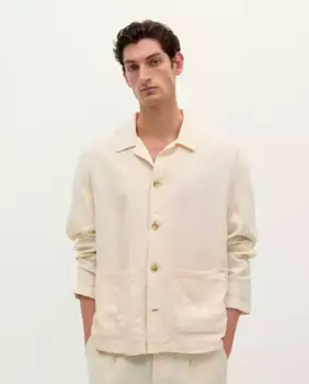 Мужская льняная рубашка свободного покроя Scalpers, бежевый