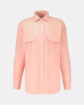 Мужская льняная спортивная рубашка классического кроя Emidio Tucci, оранжевый