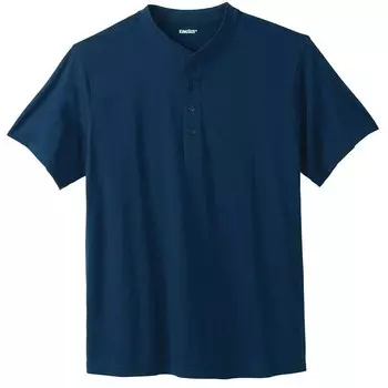 Мужская легкая безусадочная футболка Kingsize Big & Tall на пуговицах на пуговицах KingSize, темно-синий