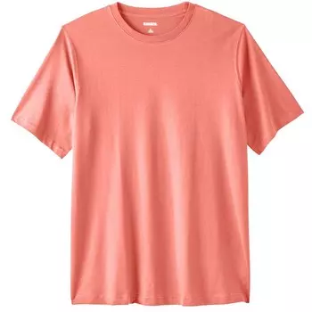 Мужская легкая безусадочная футболка Kingsize Big & Tall с круглым вырезом KingSize, цвет Coral Pink