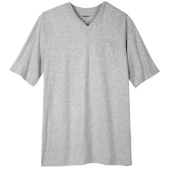 Мужская легкая футболка Kingsize Big & Tall без усадки, удлиненная с v-образным вырезом KingSize, цвет Heather Grey