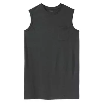 Мужская легкая футболка с карманами большой и высокой длины Kingsize, без усадки, удлиненная KingSize, цвет Heather Charcoal