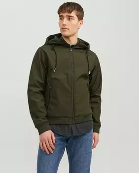 Мужская легкая куртка из софтшелла Jack & Jones, темно-зеленый