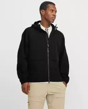 Мужская легкая куртка на молнии с капюшоном Jack & Jones, черный