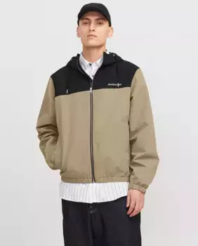 Мужская легкая куртка на молнии с капюшоном Jack & Jones, цвет Marrn claro