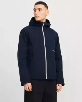 Мужская легкая куртка с капюшоном и застежкой-молнией Jack & Jones, синий