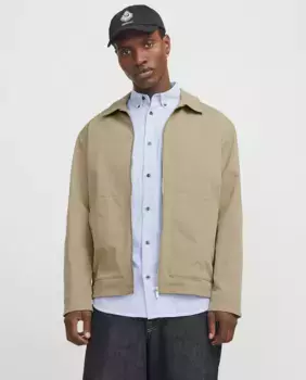 Мужская легкая куртка с передними карманами и застежкой-молнией Jack & Jones, цвет Marrn claro