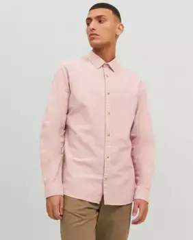 Мужская легкая рубашка с длинными рукавами Jack & Jones, розовый