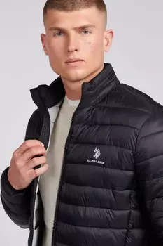 Мужская легкая стеганая куртка на переплете U.S. Polo Assn, черный
