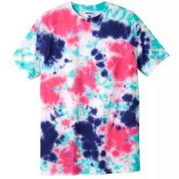 Мужская легкая, удлиненная футболка с круглым вырезом Kingsize Big & Tall без усадки KingSize, цвет Electric Pink Marble