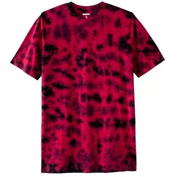Мужская легкая, удлиненная футболка с круглым вырезом Kingsize Big & Tall без усадки KingSize, цвет Red Marble