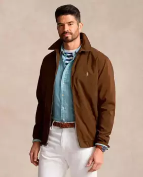 Мужская легкая водоотталкивающая куртка больших размеров Polo Ralph Lauren, коричневый