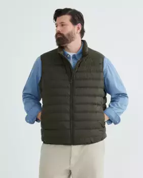 Мужская легкая жилетка из переработанного полиэстера и натурального пуха больших размеров Emidio Tucci, цвет Kaki