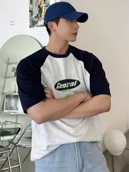 Мужская летняя футболка с буквенным принтом «Снова в школу» Dazy, серый