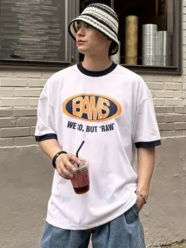 Мужская летняя футболка с короткими рукавами и буквенным принтом Dazy, белый