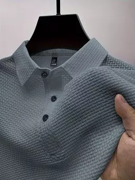 Мужская летняя однотонная рубашка-поло с короткими рукавами Homme Manfinity, серый