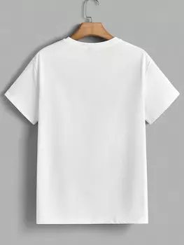 Мужская летняя повседневная футболка Hypemode с буквенным узором и коротким рукавом Manfinity, белый