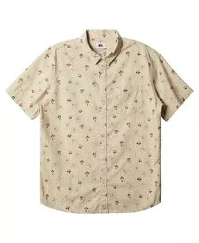 Мужская летняя тканая рубашка с короткими рукавами и лепестками Quiksilver, цвет Birch